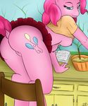  anthro anthrofied blue_eyes breasts butt clothing cooking cutie_mark dream_breaker earth_pony equine female friendship_is_magic fur hair half-closed_eyes horse kitchen long_hair looking_at_viewer looking_back mammal my_little_pony nipples nude pink_fur pink_hair pinkie_pie_(mlp) pony pussy skirt smile solo 