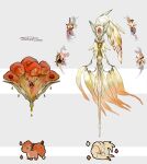  absurdres dated evolutionary_line fox fox_tail fur_trim grey_background hand_fan highres multiple_tails ninetales no_humans objectification pokemon pokemon_(creature) shakujou signature smoke sparkle staff sukepmonster tail themed_object vulpix weapon_focus white_background 