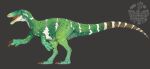 absurd_res ambiguous_gender avian-king biped claws dinosaur feral green_body hi_res megaraptor open_mouth reptile scalie sharp_teeth solo tail teeth theropod
