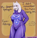 absurd_res anthro bovid camel_toe caprine clothed clothing erect_nipples female goat hi_res mammal nipple_outline nipples sandman_strange solo toriel undertale_(series)