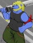  fur gulidthewolf heroic lion male mammal muscle_shirt muscles redec-the-lion sword tuft weapon 