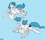  blue_eyes blue_hair cappuccino cloud cutie_mark duo equine female feral flying friendship_is_magic hair horse lightning_blitz_(oc) male mammal my_little_pony open_mouth original_character pegasus sibling smile spark_(oc) twins wings 