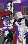 ajora_(ajora) anthro chair comic computer dialogue digital_media_(artwork) duo electronics english_text furniture genitals hi_res jager_(specopsdragon) male male/male nude office_chair penis sergal sitting sound_effects speaker speech_bubble surprise tablet tablet_pen text winteranswer