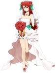  1girl bride dress elesis elesis_sieghart gloves grand_chase red_eyes red_hair smile wedding_dress 