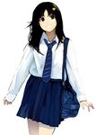  bad_id bad_pixiv_id bag black_hair copyright_request happy long_hair nauribon necktie school_uniform skirt solo 