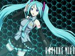  :d aqua_eyes aqua_hair aqua_nails armpits bangs bare_shoulders belt beltskirt black_legwear black_skirt blue_eyes blurry breasts character_name colored_eyelashes copyright_name depth_of_field hair_ornament hand_on_own_head hand_up hatsune_miku headset honeycomb_(pattern) honeycomb_background iga_tomoteru lace long_hair looking_at_viewer miniskirt nail_polish necktie number open_mouth parted_bangs pleated_skirt project_diva project_diva_(series) skirt small_breasts smile solo standing tattoo thighhighs twintails very_long_hair vocaloid wide_sleeves wing_collar zettai_ryouiki 