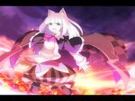  7th_dragon 7th_dragon_(series) animal_ears asakura_masatoki cape flowaro highres ikurakun_(7th_dragon) long_hair mage_(7th_dragon) solo wallpaper white_hair 