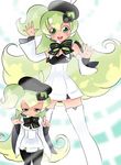  apple_inc. beret green_eyes green_hair hat headset long_hair lowres macintosh macloid macne_nana macne_nana_petit multiple_girls okera very_long_hair 