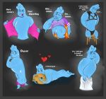 &lt;3 bath chair condom disney elemental_(pixar) elemental_creature elemental_humanoid embarrassed ember_lumen english_text furniture harness hi_res humanoid humor male nervous nude pinkybunn&#039;s pinup pixar pose sexual_barrier_device solo text wade_ripple water