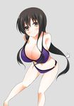  absurdres bikini blush breasts cleavage highres iwato_kasumi large_breasts long_hair looking_at_viewer navel saki saki_achiga-hen smile solo swimsuit 