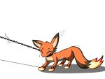 bodily_fluids bound canid canine chain collar crying female feral fox foxparks hi_res mammal pal_(species) palworld pocketpair scared solo tears yuumisocute