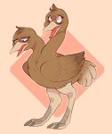 2_heads aevris avian beak biped brown_body brown_feathers claws doduo feathered_wings feathers female feral generation_1_pokemon hi_res multi_head nintendo open_mouth pokemon pokemon_(species) solo wings