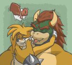 2024 anal anal_penetration anthro anthro_on_anthro anthro_penetrated anthro_penetrating anthro_penetrating_anthro blue_eyes bowser canid canine crossover duo enlisentity erection fox fur genitals hair half-closed_eyes hi_res koopa licking looking_pleasured male male/male male_penetrated male_penetrating male_penetrating_male mammal mario_bros miles_prower narrowed_eyes nintendo penetration penile penile_penetration penis penis_in_ass pictographics red_hair scalie sega sex simple_background sonic_the_hedgehog_(series) speech_bubble tongue tongue_out yellow_body yellow_fur