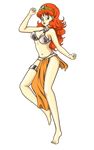  armor bikini_armor bracelet circlet dancer&#039;s_costume_(dq) dancer's_costume_(dq) dragon_quest dragon_quest_i earrings green_eyes jewelry loincloth long_hair lots_of_jewelry navel necklace orange_hair princess_laura professormegaman thigh_strap tiara 