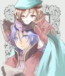  anubituf blue_hair brown_hair guragief male_focus multiple_boys paper shuu_(shu-nm) simoun 