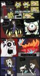 acid_trip aliza_(horrortale) alternate_universe anthro barefoot boss_monster_(undertale) brown_hair clothed clothing comic dialogue english_text feet female fire flower flowey_the_flower green_eyes hair hi_res horrortale human male mammal open_mouth plant sour-apple-studios speech_bubble teeth text toriel toriel_(horrortale) undertale undertale_(series) white_body