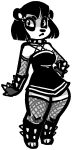 alpha_channel anthro bear biped black_and_white black_clothing black_hair clothing female giant_panda goth hair jam_(artist) mammal monochrome simple_background solo transparent_background