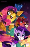  big_macintosh_(mlp) blue_eyes bow_tie clothing cutie_mark earth_pony equine female fluttershy_(mlp) freckles friendship_is_magic green_eyes hair horn horse karzahnii male mammal my_little_pony pegasus pink_hair pony purple_hair rarity_(mlp) stars the_ponytones unicorn wings 