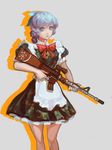  assault_rifle bad_id bad_pixiv_id full_metal_panic! gun highres maid ray_(zzr111) rifle silver_eyes silver_hair solo teletha_testarossa weapon 