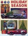  2boys baseball_cap black_headwear black_jumpsuit black_pants blakc_sweater car carrot christmas_ornaments christmas_sweater christmas_tree crowdstrike dark-skinned_male dark_skin formula_one formula_racer gift hand_on_own_hip hat helmet highres jumpsuit mercedes-amg_f1_w14 mercedes-benz mercedes-benz_amg_gt mercedes-benz_g-class motor_vehicle multiple_boys official_art pants petronas pirelli promotional_art race_vehicle racecar racing_suit real_life red_headwear sitting snow snowing snowman spoiler_(automobile) top_hat vehicle_focus 