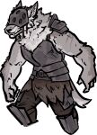 alpha_channel anthro armor biped canid canine canis fangs fur grey_body grey_fur jam_(artist) male mammal simple_background solo teeth transparent_background wolf