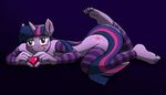  &lt;3 2014 anthro anthrofied bedroom_eyes blush breasts butt caroo cutie_mark elbow_gloves equine female friendship_is_magic gloves hair horn lying mammal multi-colored_hair my_little_pony nude purple_eyes purple_hair ring socks solo toe_ring twilight_sparkle_(mlp) unicorn 