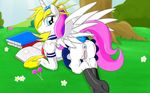  book butt clothing equine female high_school horn lolmaster mammal my_little_pony original_character outside pussy revena tree uniform winged_unicorn wings young 