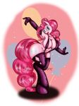  2014 anthro anthrofied blue_eyes cleavage clothed clothing cutie_mark elbow_gloves equine female friendship_is_magic fur gloves hair horse legwear mammal my_little_pony navel open_mouth pink_fur pink_hair pinkie_pie_(mlp) pony solo stockings suirano 