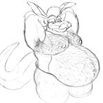 absurd_res anthro armpit_hair belly belly_hair big_belly body_hair facial_hair hi_res kangaroo looking_at_viewer macropod male mammal marsupial mature_male mustache navel nipples overweight solo tenderule34
