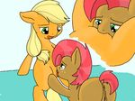  anus applejack_(mlp) babs_seed_(mlp) blonde_hair butt cunnilingus duo earth_pony equine female feral freckles friendship_is_magic fur green_eyes hair horse incest lesbian licking mammal my_little_pony oral oral_sex orange_fur pony pussy sex tongue two_tone_hair vaginal vulapa 