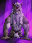  anthro blizzard_entertainment bulge canid canine canis clothing exercise f4rk4sh farkas_(f4rk4sh) full-length_portrait male mammal mostly_nude muscular pecs perspective portrait push-up solo underwear warcraft were werecanid wolf worgen workout 