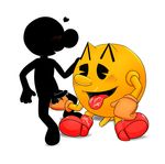  balls blush crossover duo game_and_watch gay johawk male mr._game_and_watch pac-man pac-man_(series) penis plain_background super_smash_bros tongue 