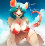  absurd_res anthro beach bevel_(bevel) big_breasts big_butt breasts butt clothing female hair hi_res kurojojo mammal mantucat mouse murid murine nude outside pink_hair rodent sexy_eyes solo suggestive swimwear tail teeth white_body 