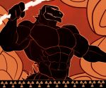  abs anthro big_muscles big_pecs claws cloud electricity godzilla godzilla_(series) hi_res kaiju lightning lightning_bolt male muscular muscular_anthro muscular_arms muscular_male pecs red_eyes rolenzoart solo spiked_tail spikes spikes_(anatomy) tail toho 