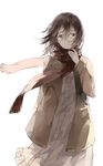  brown_eyes brown_hair coat crying crying_with_eyes_open highres looking_at_viewer mikasa_ackerman nine_(liuyuhao1992) parted_lips red_scarf scarf shingeki_no_kyojin short_hair solo tears wind 