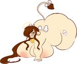  angel_outfit areola big_breasts big_butt big_nipples bovine breasts brown_eyes brown_hair butt cattle chubby cowbell eyewear female hair horn huge_breasts long_hair mammal nilla nipples obese overweight smile solo tatto tehbuttercookie vanillapaw wide_hips wings 