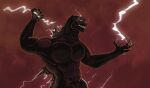 abs anthro big_muscles big_pecs claws electricity godzilla godzilla_(series) j_darkerart kaiju lightning lightning_bolt male muscular muscular_anthro muscular_arms muscular_male pecs solo spikes spikes_(anatomy) toho