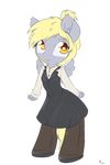  alasou alpha_channel anthro anthrofied blonde_hair chibi clothing dapper derpy_hooves_(mlp) dress equine female friendship_is_magic fur grey_fur hair looking_at_viewer mammal my_little_pony pegasus plain_background smile solo transparent_background wings yellow_eyes 