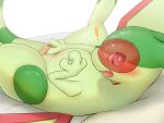  4:3 anthro biped blush bodily_fluids clitoral_fingering covering covering_crotch covering_own_crotch covering_pussy ejaculation exclamation_point female flygon generation_3_pokemon genital_fluids green_body hand_on_pussy hi_res k-dra61 lying masturbation nintendo obscured_genitals obscured_masturbation on_back open_mouth pokemon pokemon_(species) pussy_ejaculation pussy_ejaculation_while_fingered red_body solo spread_legs spreading surprised_expression vaginal vaginal_fluids vaginal_masturbation 