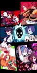  2boys 6+girls animal_ears avery_(skullgirls) big_band black_hair blood blue_fire blue_hair blue_skin brain_drain_(skullgirls) breasts cat_ears cerebella_(skullgirls) cross d-ryuu dark_skin extra_eyes face_mask fedora filia_(skullgirls) fire gloves green_hair hat horns krieg_(skullgirls) leviathan_(skullgirls) long_hair mask ms._fortune_(skullgirls) multiple_boys multiple_eyes multiple_girls nadia_fortune necktie painwheel_(skullgirls) parasoul_(skullgirls) peacock_(skullgirls) red_eyes red_hair samson_(skullgirls) school_uniform severed_head sharp_teeth sienna_contiello skirt skull skull_heart skullgirls smile squigly_(skullgirls) teeth thighhighs thighs top_hat trench_coat valentine_(skullgirls) vice-versa_(skullgirls) white_hair xryuu 