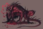 1other alastar_(sweetlychii) baldur&#039;s_gate baldur&#039;s_gate_3 bifurcated_jaw body_horror claws dungeons_&amp;_dragons glowing glowing_eyes highres horror_(theme) monster original red_eyes sharp_teeth slayer_(baldur&#039;s_gate) solo spikes sweetlychii teeth the_dark_urge_(baldur&#039;s_gate) 