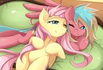  cute duo equine female feral fluttershy_(mlp) friendship_is_magic horse jinzhan mammal my_little_pony original_character pegasus pony smile wings 