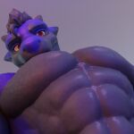  anthro big_pecs dergdrister dragon drister_(dergdrister) looking_at_viewer male muscular muscular_male mythological_creature mythological_scalie mythology pec_pov_meme pecs scalie simple_background solo 