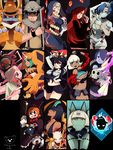  2boys 6+girls baseball_bat beowulf_(skullgirls) big_band black_hair blood blue_fire blue_hair blue_skin boots breasts cat cat_tail cerebella_(skullgirls) cross d-ryuu dark_skin dated double_(skullgirls) eliza_(skullgirls) everyone eyes_closed face_mask fedora filia_(skullgirls) fire food frown george_the_bomb gloves green_hair hands_on_own_cheeks hands_on_own_face hat horns krieg_(skullgirls) leviathan_(skullgirls) long_hair mask ms._fortune_(skullgirls) multiple_boys multiple_girls nadia_fortune nail nail_bat nun nurse painwheel_(skullgirls) parasoul_(skullgirls) peacock_(skullgirls) pelt pen red_eyes red_hair robo-fortune samson_(skullgirls) school_uniform sekhmet_(skullgirls) sharp_teeth shoes sienna_contiello skirt skull_heart skullgirls smile squigly_(skullgirls) surprised tail teeth thighhighs thighs top_hat trench_coat valentine_(skullgirls) vice-versa_(skullgirls) white_hair xryuu yellow_eyes zombie 