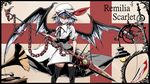  &gt;:) bat_wings black_legwear blood blue_hair chain character_name england hat highres holding knife lamp looking_at_viewer mob_cap phonograph polearm potato_pot red_eyes remilia_scarlet short_hair smile solo spear spear_the_gungnir thighhighs touhou v-shaped_eyebrows weapon wings 