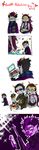 2boys 3d_glasses anger_vein black-framed_eyewear black_hair blush box cape eridan_ampora fangs feferi_peixes glasses goggles grey_skin highres homestuck horns jewelry long_hair multicolored_hair multiple_boys necklace nine_(ninevsnine) rejection scarf scarf_over_mouth sharp_teeth short_hair smile sollux_captor striped striped_scarf sweatdrop tears teeth two-tone_hair valentine yellow_sclera 