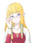  bad_id bad_pixiv_id bespectacled blonde_hair blue_eyes bracelet glasses jewelry long_hair pointy_ears princess_zelda smile solo the_legend_of_zelda the_legend_of_zelda:_skyward_sword yoshida_(yooosida) 