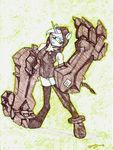  _thigh at clothing high lyra_hearthstring_my_little_pony_blackrock_shooter_crossover_furry_looking mechanical_arms stocking_ viewer_black 