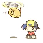  :&gt; :3 backwards_hat cafe_(chuu_no_ouchi) chibi flying gen_1_pokemon gold_(pokemon) hat lowres pokemon pokemon_(creature) pokemon_(game) pokemon_hgss raichu smile tail 