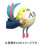  bad_id bad_pixiv_id bird feathers holding holding_animal long_sleeves lowres original out_of_frame simple_background text_focus tochimiki_(toichi) white_background 
